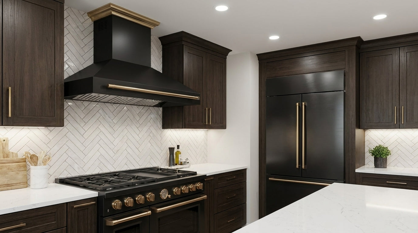 Forno Aria 48 Inch Wall-Mounted Range Hood in Black