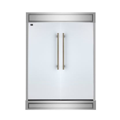 Forno Maderno 2-28-Inch Wide Convertible Refrigerator/Freezer in White, Decorative Trim, 27.2 cu.ft, 84-Inch High, ENERGY STAR Certified