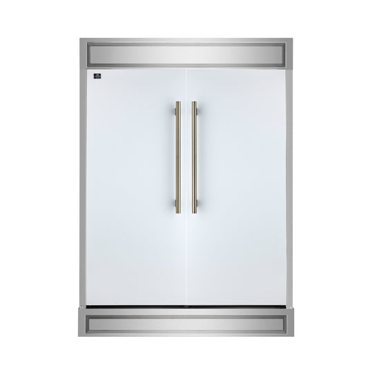 Forno Maderno 2-28-Inch Wide Convertible Refrigerator/Freezer in White, Decorative Trim, 27.2 cu.ft, 84-Inch High, ENERGY STAR Certified