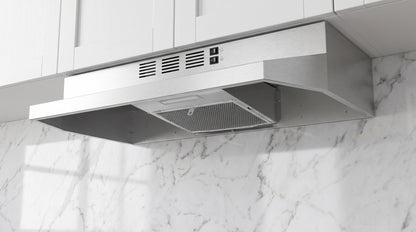 Forno Cappa 30-Inch Under Cabinet Range Hood, Stainless Steel, 200 CFM, Convertible, LED Lighting