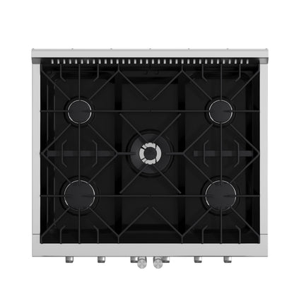 Forno Galiano 30-Inch Freestanding French Door Gas Range, 5 Burners, Convection Oven, Energy Efficient