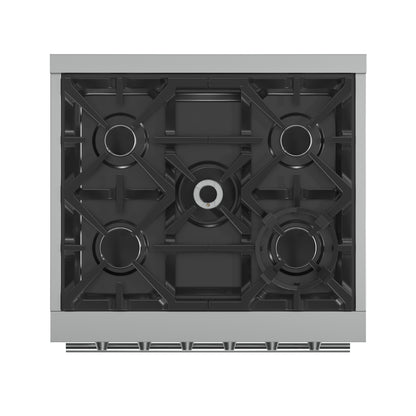 Forno Massimo 30-Inch Freestanding Gas Range, 5 Burners, True Convection Oven