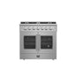Forno Galiano 36-Inch Freestanding French Door Gas Range, 6 Burners, Convection Oven, Energy Efficient
