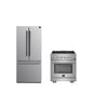 FORNO Premium 2-Piece Kitchen Bundle - Capriasca 30" Stainless Steel Range, Forno Gallipoli 30" French Door Refrigerator with Bottom Freezer 17.5 cu. ft Capacity - FBDL-019-01CAUS