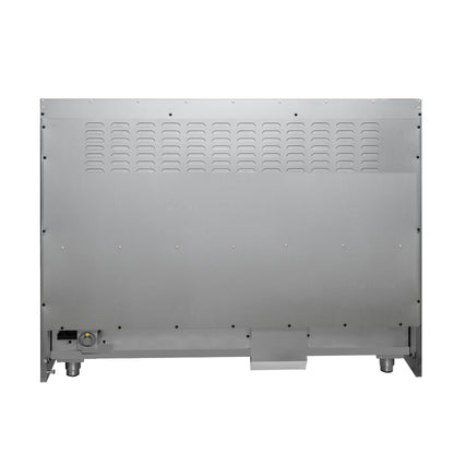 Forno Galiano 48-Inch Freestanding Dual Fuel Range, 8 Burners, Double Convection Ovens, Blue Doors