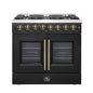 Forno Galiano 36-inch Freestanding French Door Dual Fuel Range Black