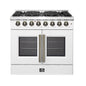 Forno Galiano 36-inch Freestanding French Door Dual Fuel Range White