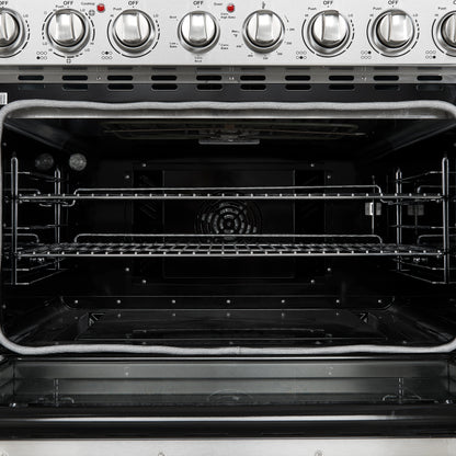 Forno Paolo 36 Inch Freestanding Electric Range, Stainless Steel, 5.44 cu.ft, True Convection Oven, Energy Efficient