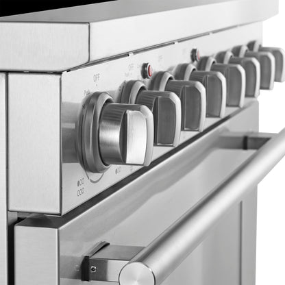 Forno Paolo 36 Inch Freestanding Electric Range, Stainless Steel, 5.44 cu.ft, True Convection Oven, Energy Efficient