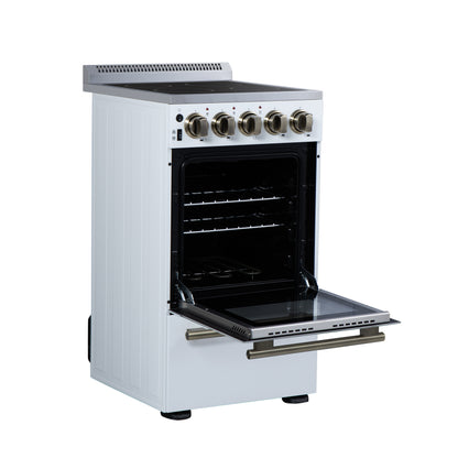 Forno Pallerano 20 Inch Freestanding Electric Range in White, Canada Version, Plug and Cord Included