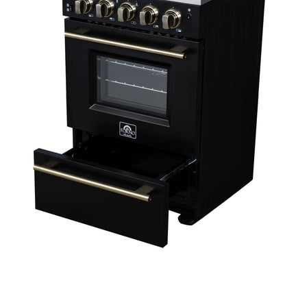 Forno Loiano 24 Inch Freestanding Electric Range in Black, Canada Version, Plug and Cord Included