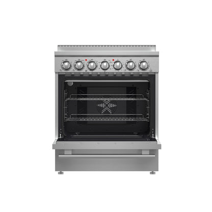 Forno Paolo 30-Inch Freestanding Electric Range, Stainless Steel, 4.38 cu.ft, True Convection Oven, Energy Efficient