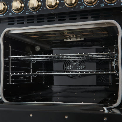 Forno Paolo 30-Inch Freestanding Electric Range, Black, 4.38 cu.ft, True Convection Oven, Energy Efficient