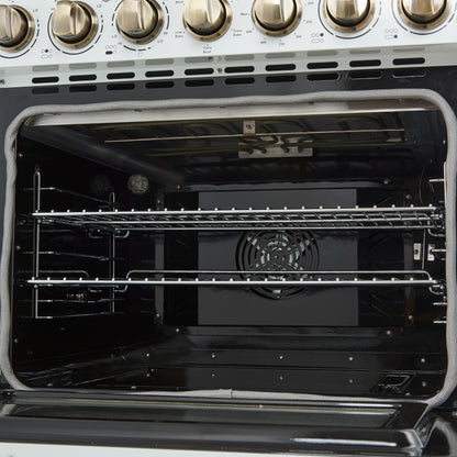 Forno Paolo 30-Inch Freestanding Electric Range, White, 4.38 cu.ft, True Convection Oven, Energy Efficient