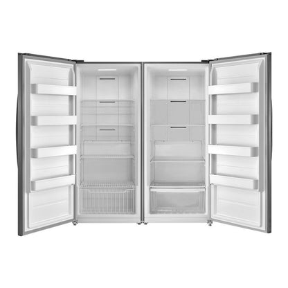 FORNO Premium 2-Piece Kitchen Bundle - Galiano 48" Stainless Steel Dual Fuel Range, 60" Stainless Steel Side-by-side Convertible Refrigerator - FBDL-005-02CAUS
