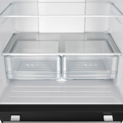 Forno Gallipoli Espresso 30-Inch Black French Door Refrigerator, Bottom Freezer, 17.5 Cu. Ft., No Frost, Ice Maker