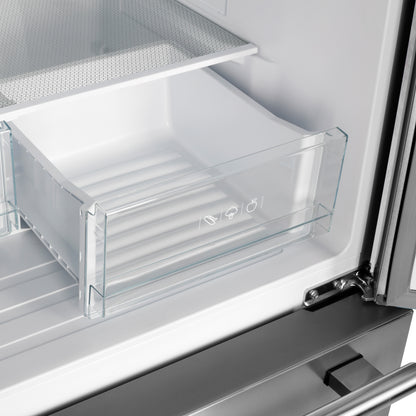 Forno Gallipoli 30-Inch French Door Refrigerator with Bottom Freezer, 17.5 cu.ft Capacity, Stainless Steel, No Frost Technology, Built-In Ice Maker, Energy Efficient