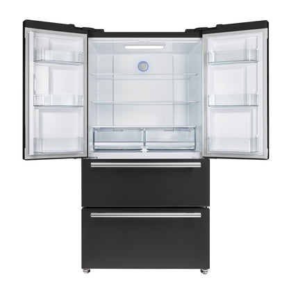 Forno Moena Espresso 36-Inch Black French Door Refrigerator, 19.2 Cu. Ft., Frost-Free, Automatic Ice Maker, ENERGY STAR Certified