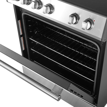 Forno Leonardo 30-Inch Stainless Steel Electric Range, True Convection, Energy Efficient