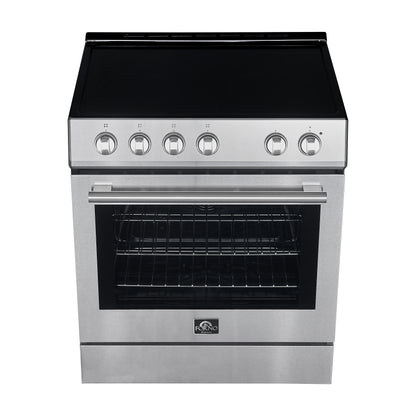 Forno Leonardo 30-Inch Stainless Steel Electric Range, True Convection, Energy Efficient