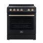 Forno Leonardo Espresso 30-Inch Black Electric Range, True Convection, Energy Efficient