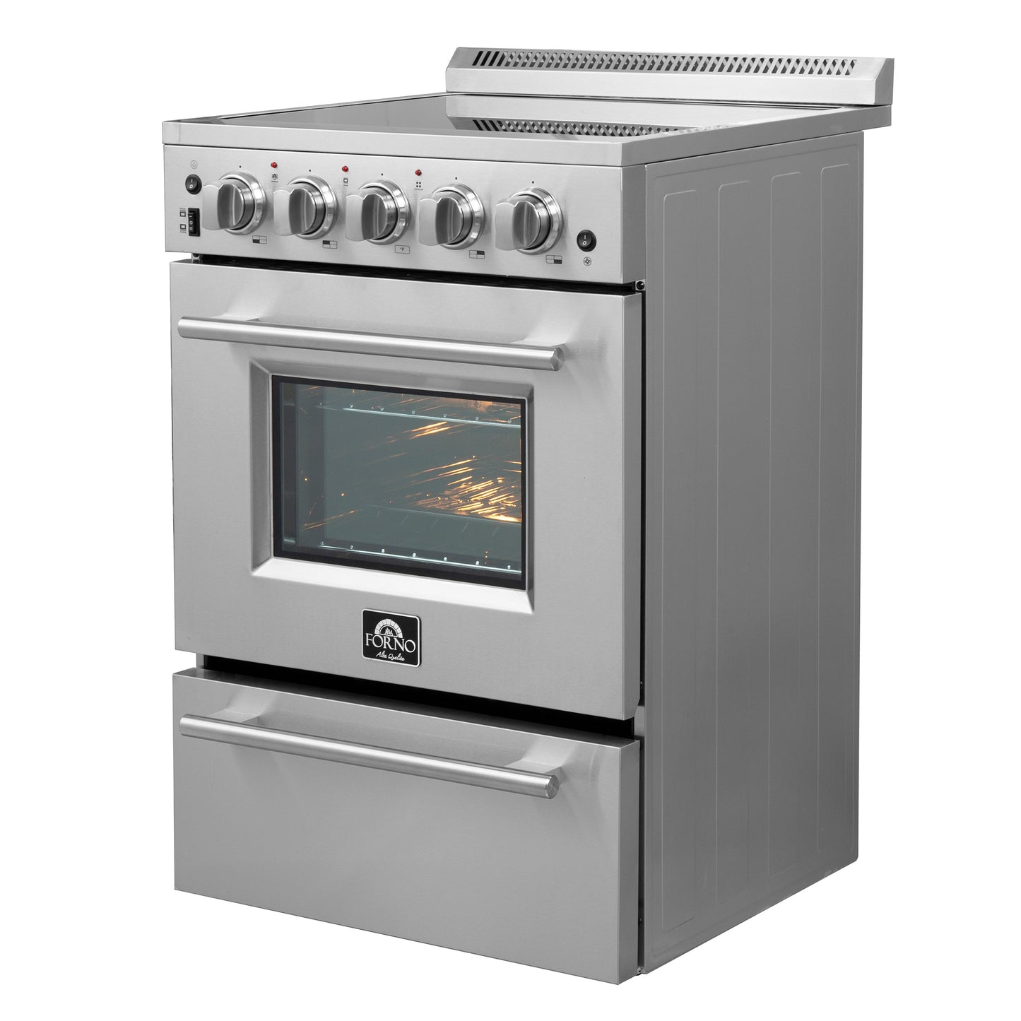Forno Loiano 24-Inch Freestanding Electric Range, Canada Version, No Rotisserie Function, Plug and Cord Included