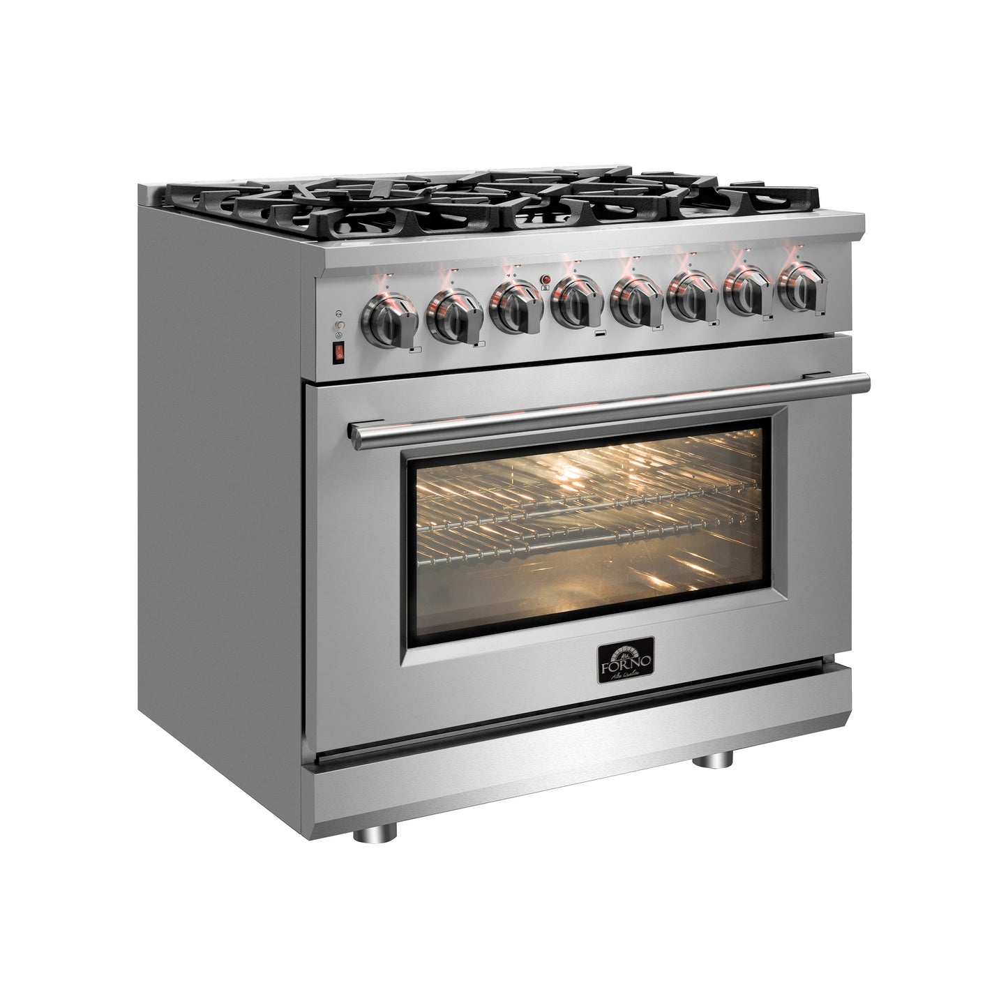 Massimo 30-inch Dual Fuel Range All Stainless Steel with 5 Sealed Burners 68,000BTU, Wok Support & Griddle, 4.32 cu.ft. True Convection Oven With Air Fryer