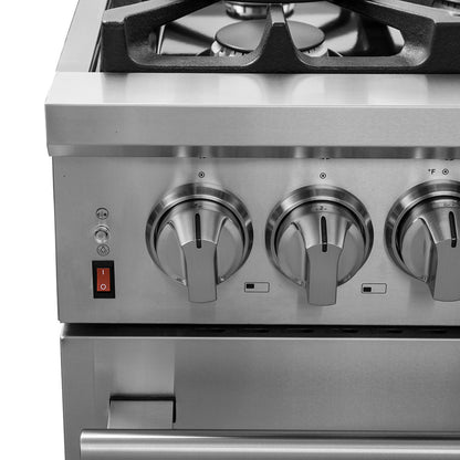 Massimo 36-inch Dual Fuel Range All Stainless Steel with 6 Sealed Burners 83,000 BTU,Wok Support & Griddle, 5.36 cu.ft. True Convection Oven with Air Fryer