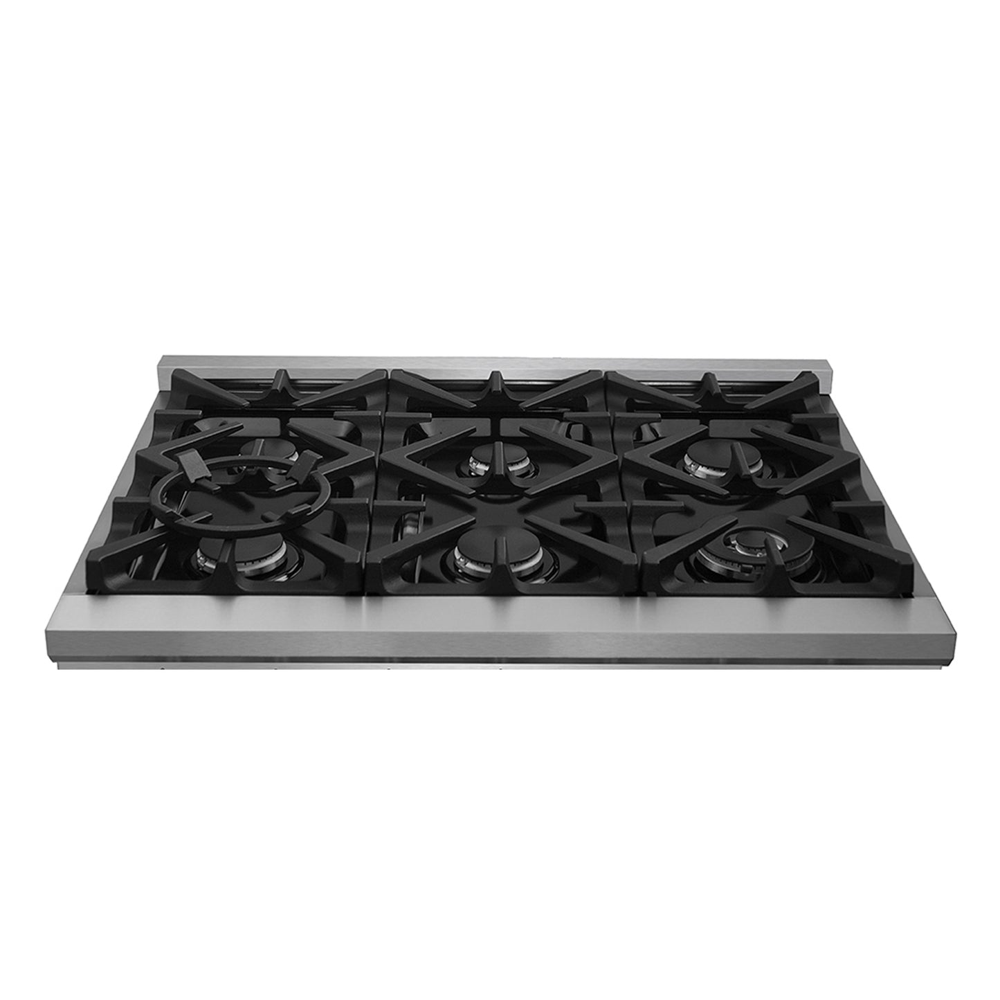 Massimo 36-inch Dual Fuel Range All Stainless Steel with 6 Sealed Burners 83,000 BTU,Wok Support & Griddle, 5.36 cu.ft. True Convection Oven with Air Fryer
