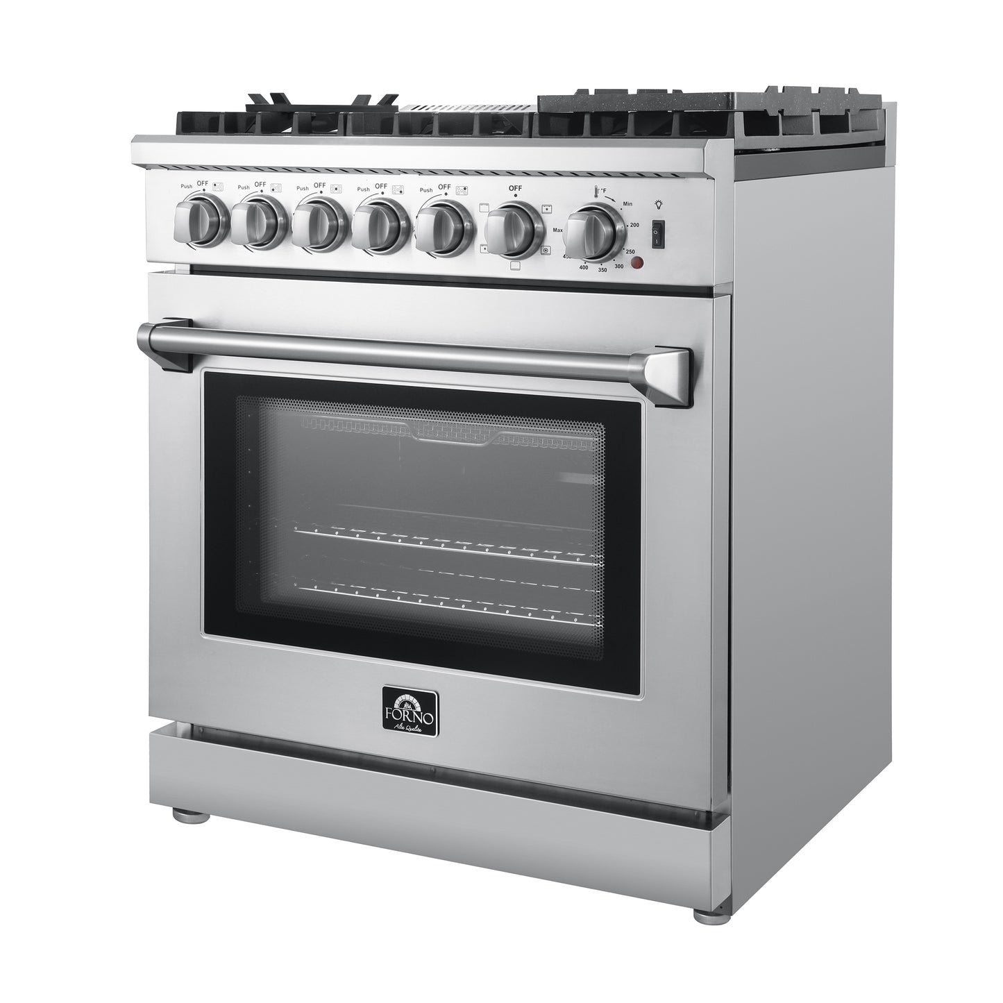 Forno Lazio 30-Inch Freestanding Dual Fuel Range, 5 Burners, True Convection Oven