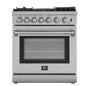 Forno Lazio 30-Inch Freestanding Dual Fuel Range, 5 Burners, True Convection Oven