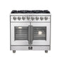 Massimo 36-inch Dual Fuel Range All Stainless Steel with 6 Sealed Burners 83,000BTU , Wok Support, 5.36 cu.ft. True Convetion Oven with Air Fryer Kit