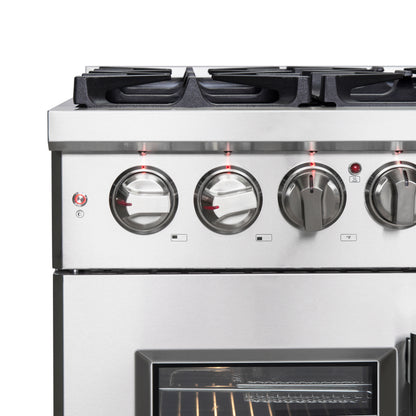 Massimo 36-inch Dual Fuel Range All Stainless Steel with 6 Sealed Burners 83,000BTU , Wok Support, 5.36 cu.ft. True Convetion Oven with Air Fryer Kit