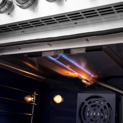 Forno Massimo 30-Inch Freestanding French Door Gas Range, 4 Burners, Convection Oven, Energy Efficient