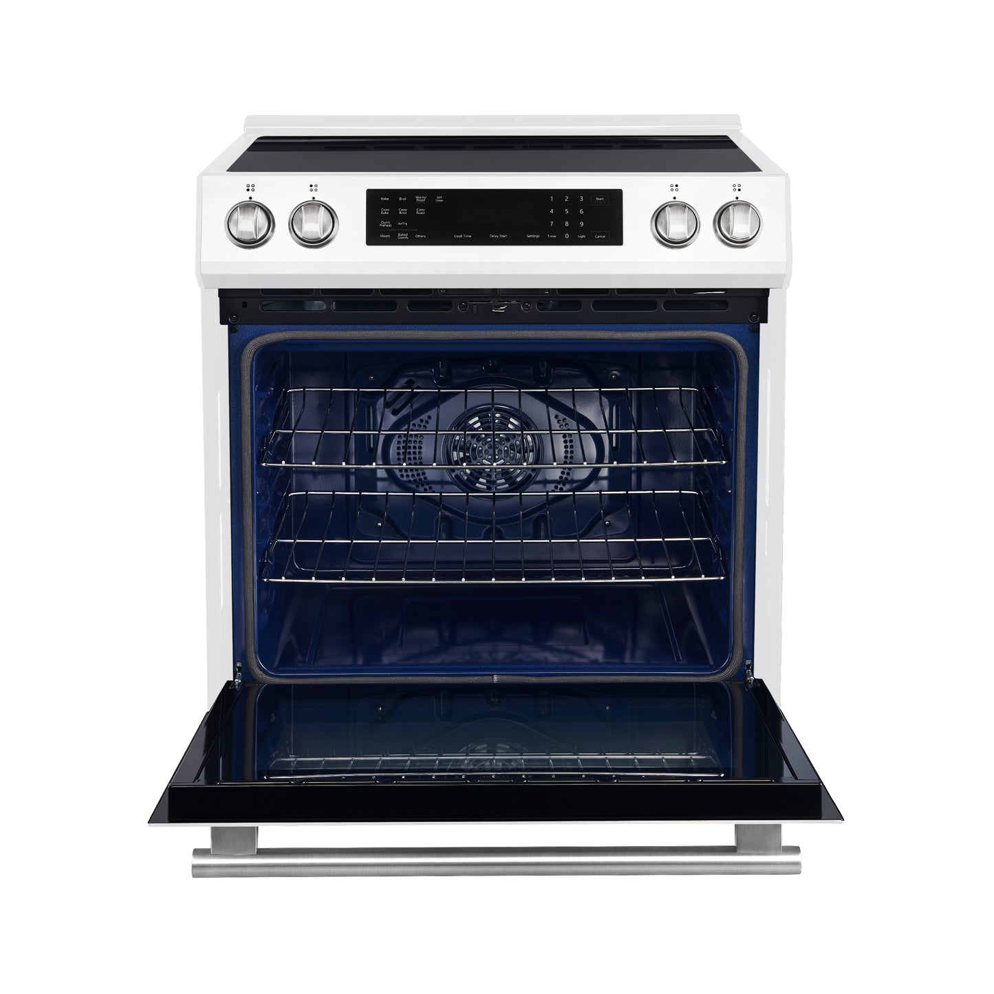 Forno Donatello Espresso 30-Inch Slide-In White Induction Range, Convection Oven, 5 Cooking Zones, Touch Control Panel