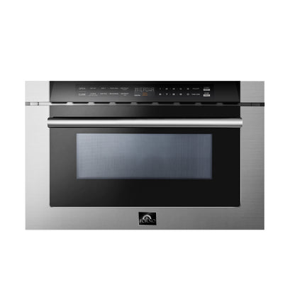 Forno Capoliveri 24-Inch Microwave Drawer, Stainless Steel, 1.2 cu.ft, 900 Watts, Built-In, Touch Control LCD Display, Auto-Touch Open/Close, 11 Power Levels, Sensor Cooking