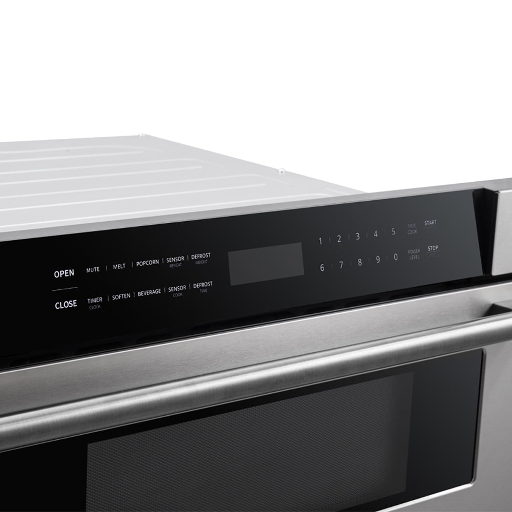 Forno Capoliveri 30-Inch Microwave Drawer, Stainless Steel, 1.2 cu.ft, 900 Watts, Built-In, Touch Control LCD Display, Auto-Touch Open/Close, 11 Power Levels, Sensor Cooking