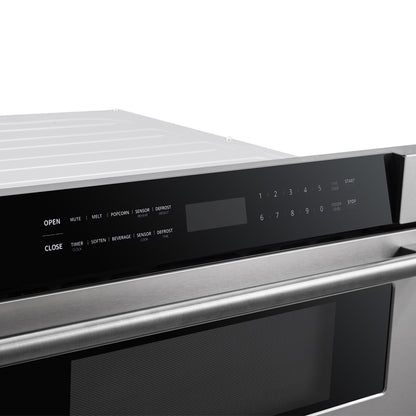 Forno Capoliveri 30-Inch Microwave Drawer, Stainless Steel, 1.2 cu.ft, 900 Watts, Built-In, Touch Control LCD Display, Auto-Touch Open/Close, 11 Power Levels, Sensor Cooking