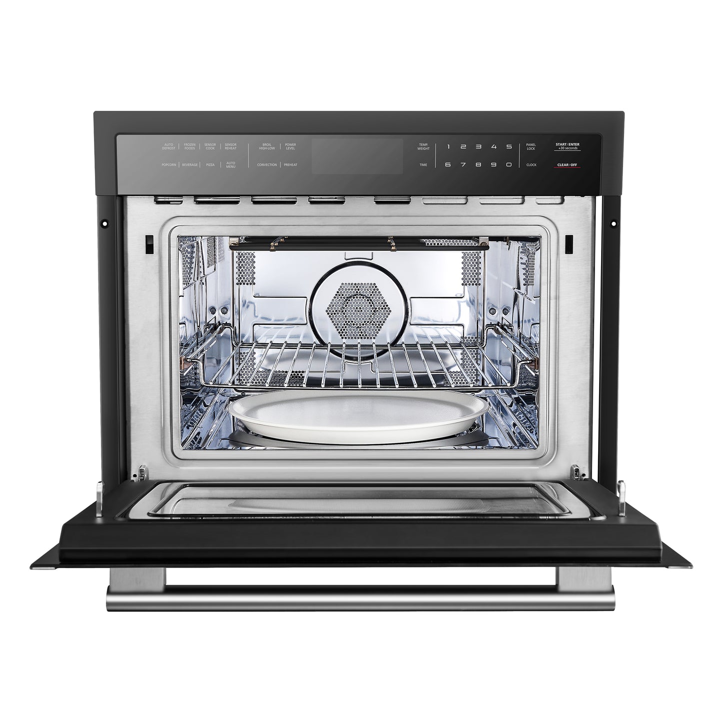 Forno Oliena Espresso Black 24-Inch Built-In Microwave and Convection Oven Combo, 1.6 cu.ft, 1750W Convection, 1000W Microwave, Stainless Steel Interior, Glass Touch Controls, Sensor Cooking