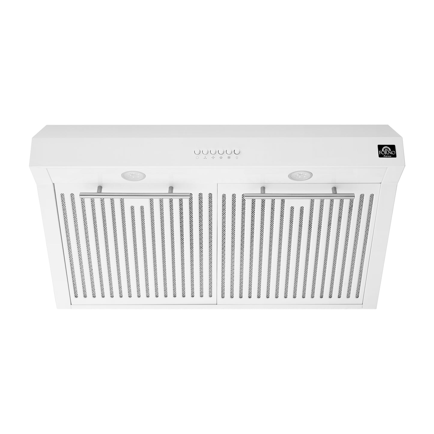 Forno Bari Espresso 30-Inch Under Cabinet Range Hood, White, 400 CFM, LED Lighting, Dishwasher-Safe Baffle Filters, 3-Speed Fan Control