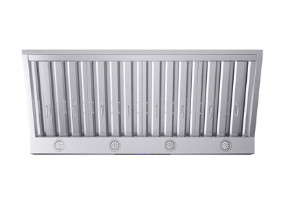 Forno Palazzo 48-Inch Wall Mounted Range Hood, Stainless Steel, Heavy Duty Baffle Filters, Remote Control