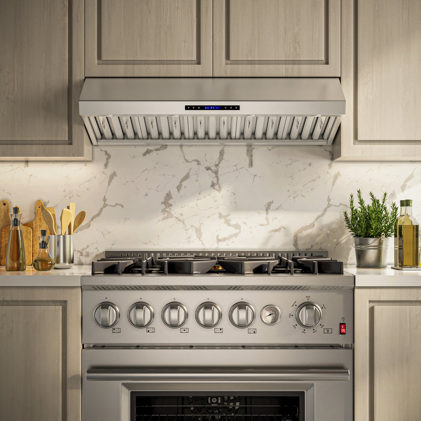 Forno Palazzo 60-Inch Wall Mounted Range Hood, Stainless Steel, Heavy Duty Baffle Filters, Remote Control