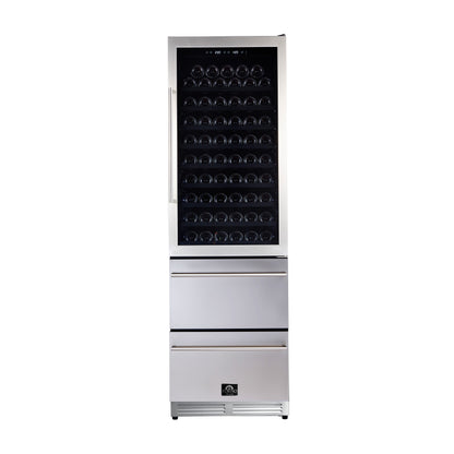 Forno Azienda 24-Inch Dual Temperature Zone Wine Cooler, Up to 108 Bottles, Two Refrigerated Drawers, Adjustable Temperature Zones, Energy Efficient