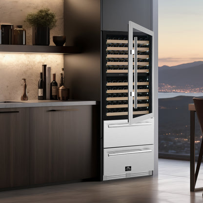 Forno Celano 30-Inch Triple Zone Wine and Beverage Cooler, 21.3 cu.ft, Stainless Steel