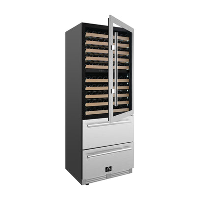 Forno Celano 30-Inch Triple Zone Wine and Beverage Cooler, 21.3 cu.ft, Stainless Steel