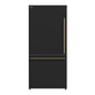 Forno Milano Espresso 31-Inch Black Bottom Freezer Refrigerator, 17.2 Cu. Ft., Energy-Efficient, No Frost, Built-In Ice Maker