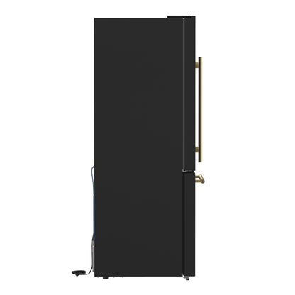 Forno Milano Espresso 31-Inch Black Bottom Freezer Refrigerator, 17.2 Cu. Ft., Energy-Efficient, No Frost, Built-In Ice Maker