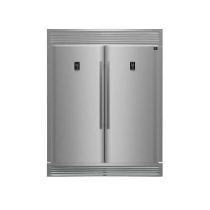 Forno Rizzuto 56-Inch Convertible Refrigerator/Freezer Set, 27.6 cu.ft Total Capacity, Decorative Grill, ENERGY STAR Certified