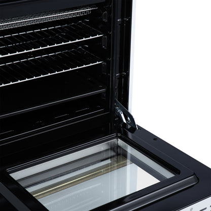 Forno Breno 24 Inch Freestanding Gas Range in White with Antique Brass, Compact Design