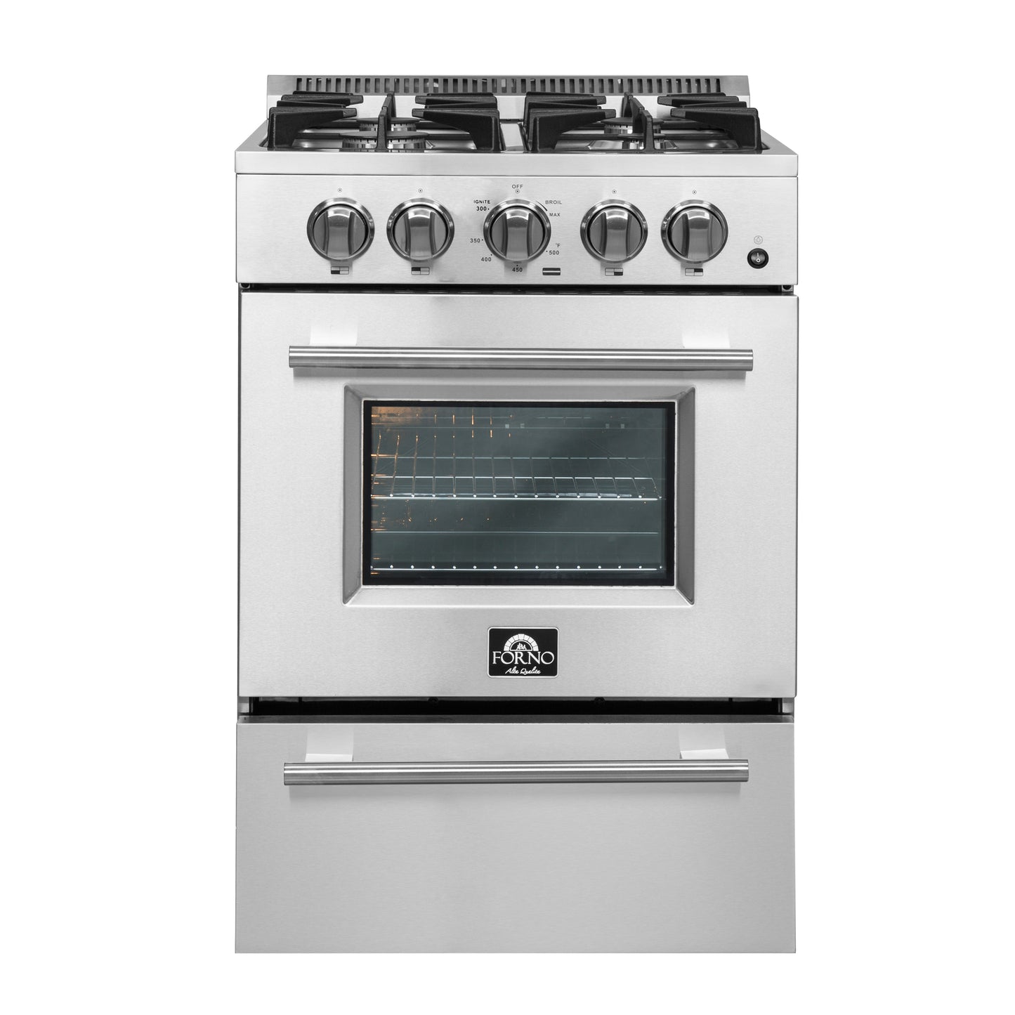 Forno Breno 24-Inch Freestanding Gas Range, Compact Design, Energy Efficient